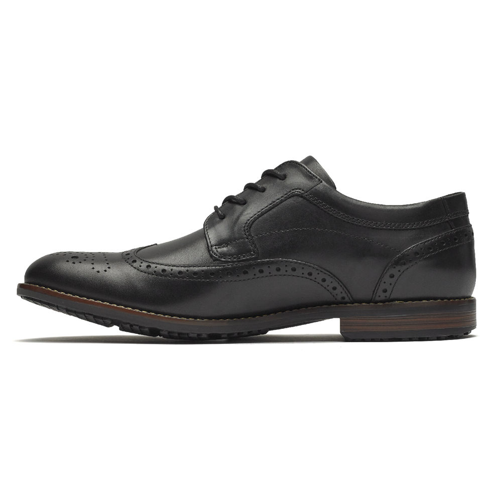 Zapatos Con Cordones Rockport Hombre Mexico - Dustyn Wingtip Negros - CAKFM7508